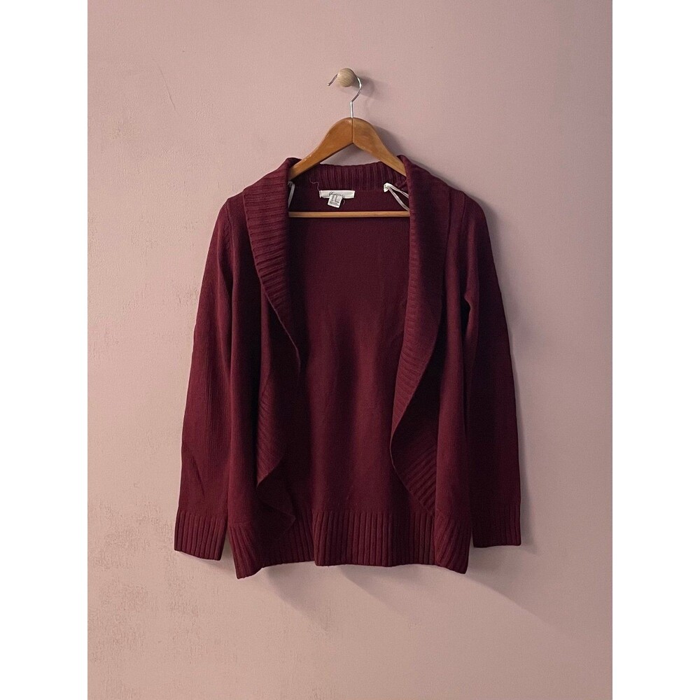 Forever 21 Burgundy Knit Open-Front Cardigan Size M